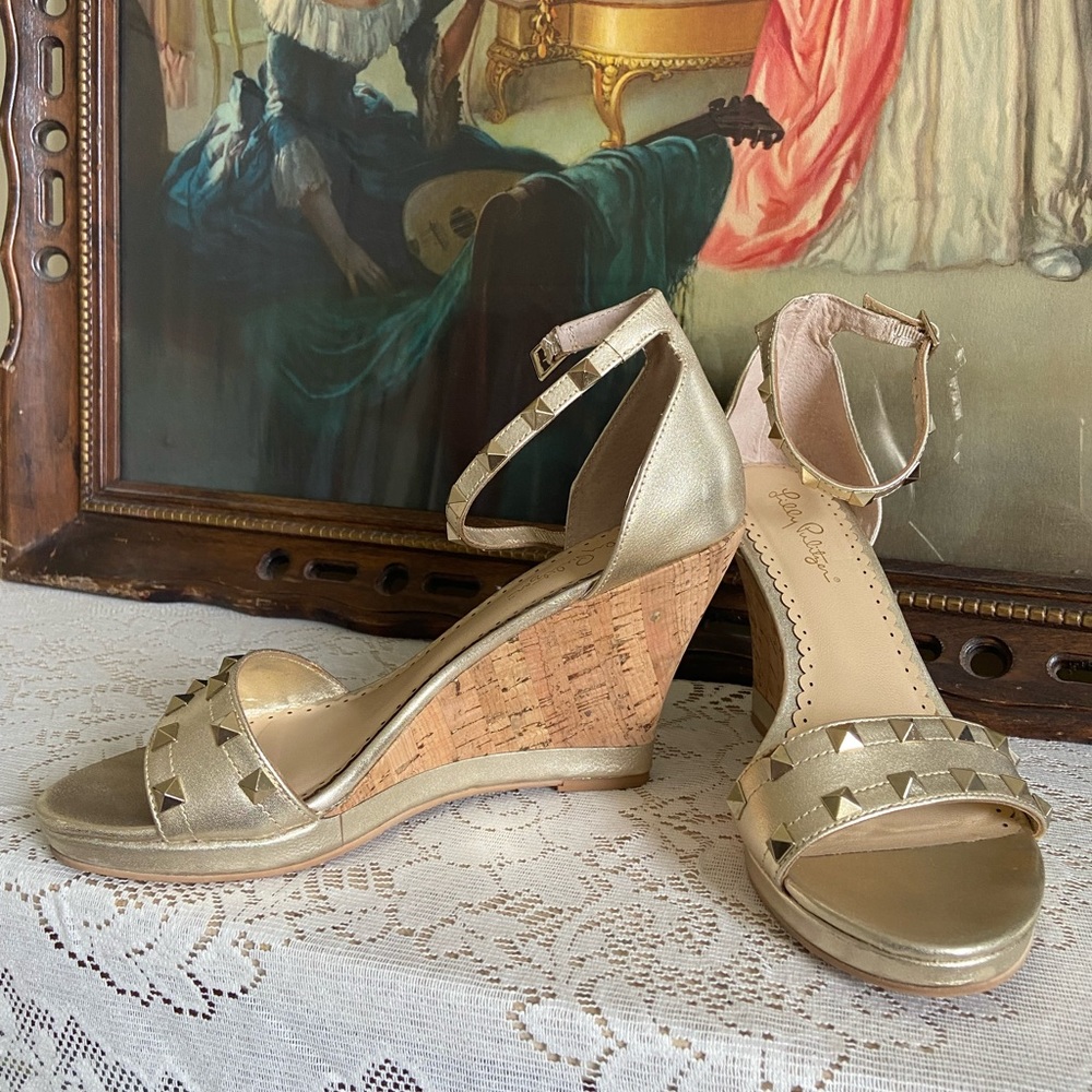 LILLY PULITZER Sydney Wedge Studded Sandal